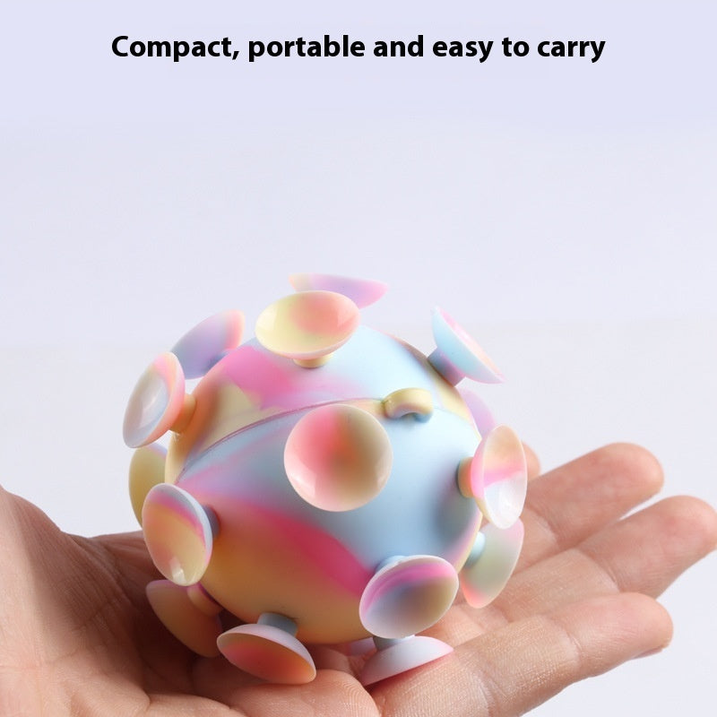 Cross-border New 3D Stress Relief Ball Sucker Magic Sucker Silicone Toy
