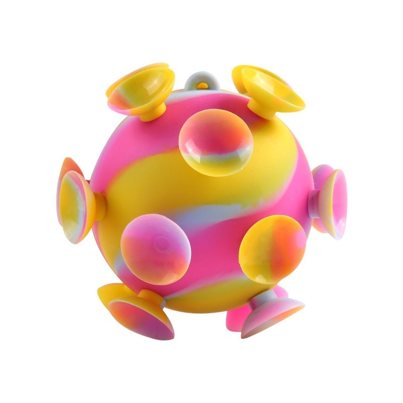 Cross-border New 3D Stress Relief Ball Sucker Magic Sucker Silicone Toy