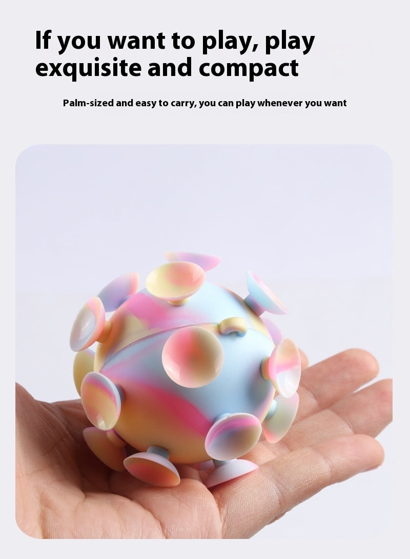 Cross-border New 3D Stress Relief Ball Sucker Magic Sucker Silicone Toy