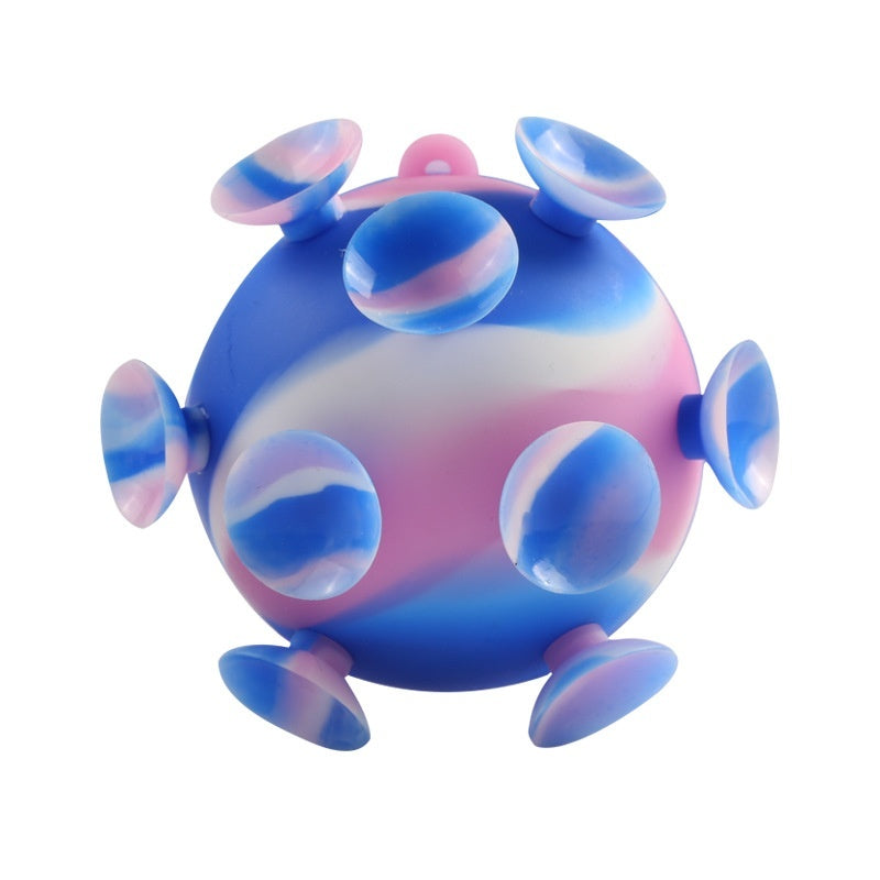 Cross-border New 3D Stress Relief Ball Sucker Magic Sucker Silicone Toy